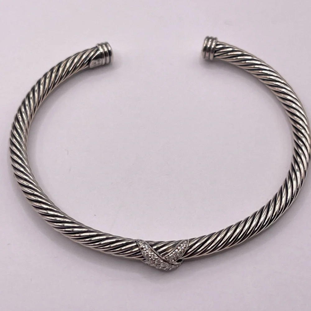 David Yurman Cable Flex X Station Bracelet with Diamonds - Picture 6 of 8